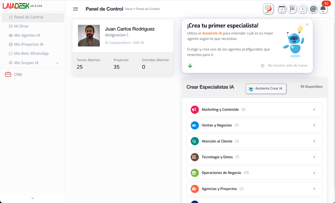 Panel de control