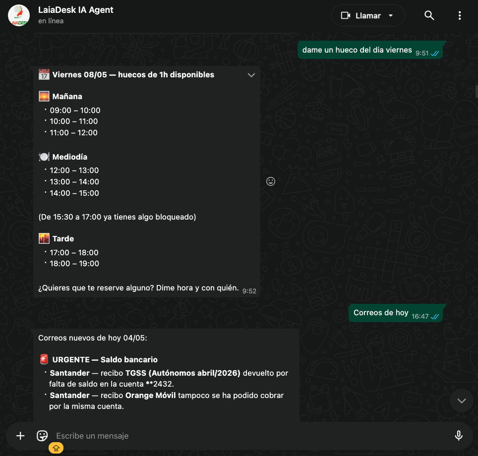 WhatsApp · Agenda